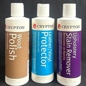 Crypton Furniture Care Set Wood Polish Leather Vinyl Protector Stain Remover NEW